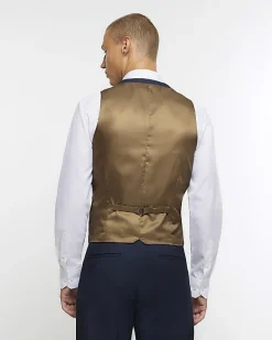 River Island skinny fit twill suit waistcoat< Big & Tall