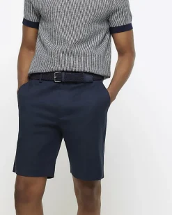 River Island slim fit belted chino shorts< Shorts