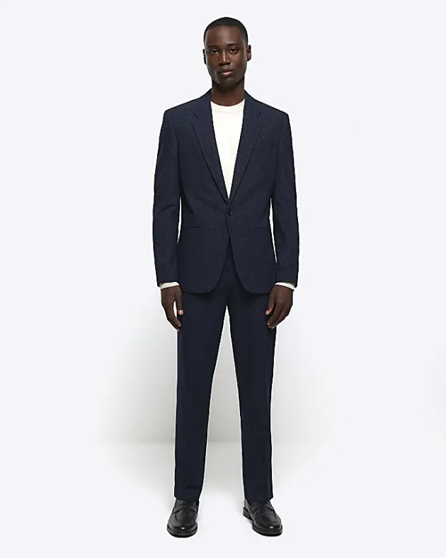 River Island slim fit textured suit jacket< Suits