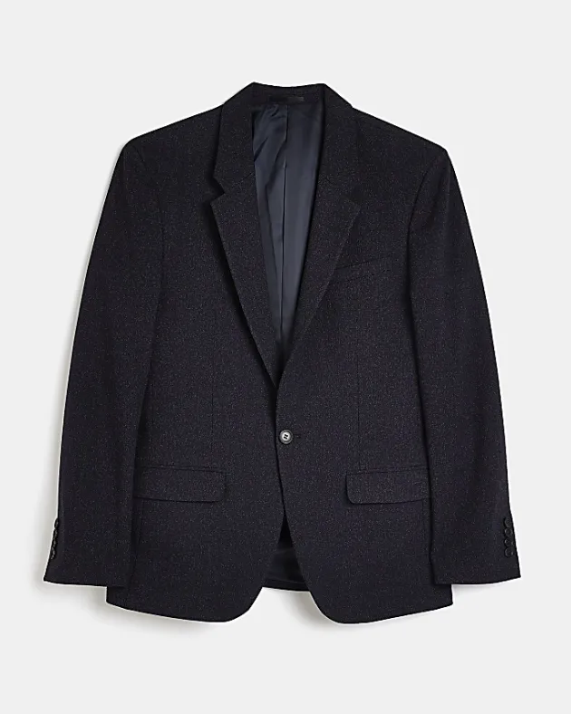 River Island slim fit textured suit jacket< Suits