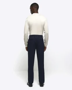 River Island slim fit textured suit trousers< Trousers