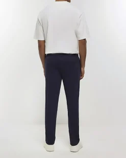 River Island slim fit twill pull on smart joggers< Trousers
