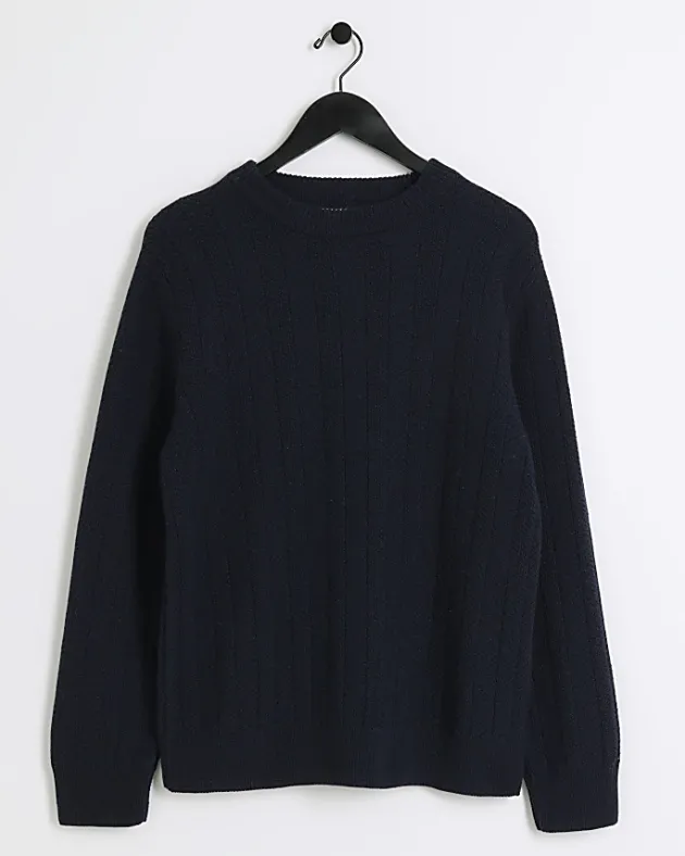 River Island slim fit wool blend crew jumper< Jumpers & Cardigans