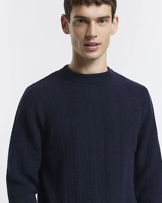River Island slim fit wool blend crew jumper< Jumpers & Cardigans