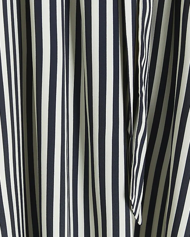 River Island Navy stripe belted midi shirt dress< Dresses