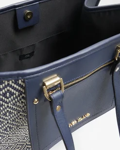 River Island Navy weave geometric shopper bag< Bags, Purses & Luggage