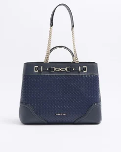 River Island Navy woven chain tote bag< Bags, Purses & Luggage