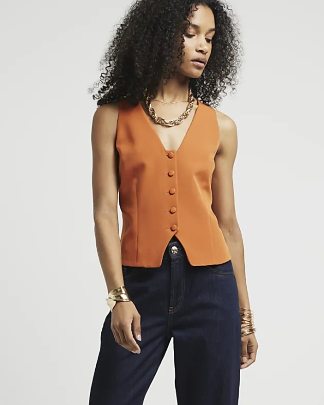 River Island Button Front Waistcoat< Suits & Tailoring