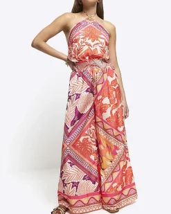 River Island floral wide leg trousers< Trousers