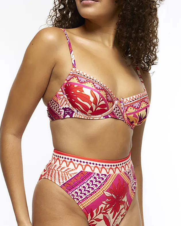 River Island high wasted scarf print bikini bottoms< Swimwear & Beachwear