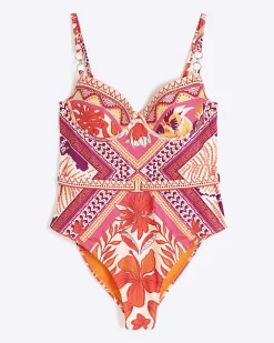 River Island scarf print balconette swimsuit< Swimwear & Beachwear