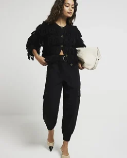 River Island Petite belted utility cargo trousers< Petite