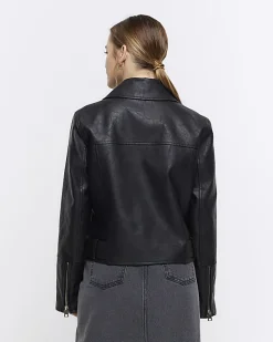 River Island Petite Faux Leather Biker Jacket< Petite
