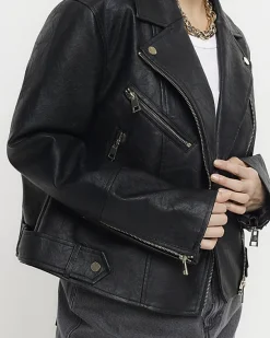 River Island Petite Faux Leather Biker Jacket< Petite