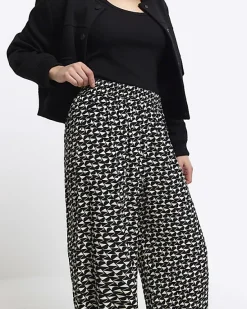 River Island Petite geometric wide leg trousers< Petite