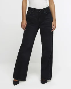 River Island Petite high waisted straight leg jeans< Petite