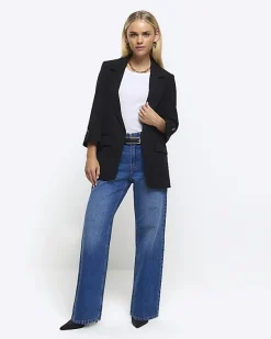 River Island Petite rolled sleeve blazer< Petite