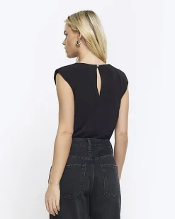 River Island Petite shoulder pad bodysuit< Petite