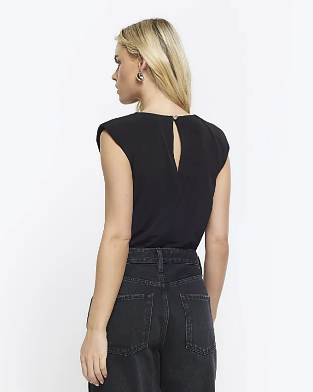 River Island Petite shoulder pad bodysuit< Petite