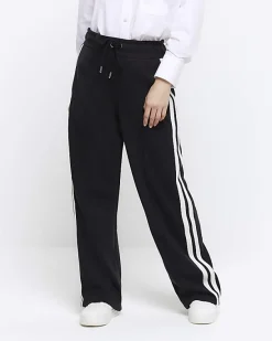River Island Petite side stripe wide leg joggers< Petite
