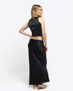 River Island Petite tie waist maxi skirt< Petite