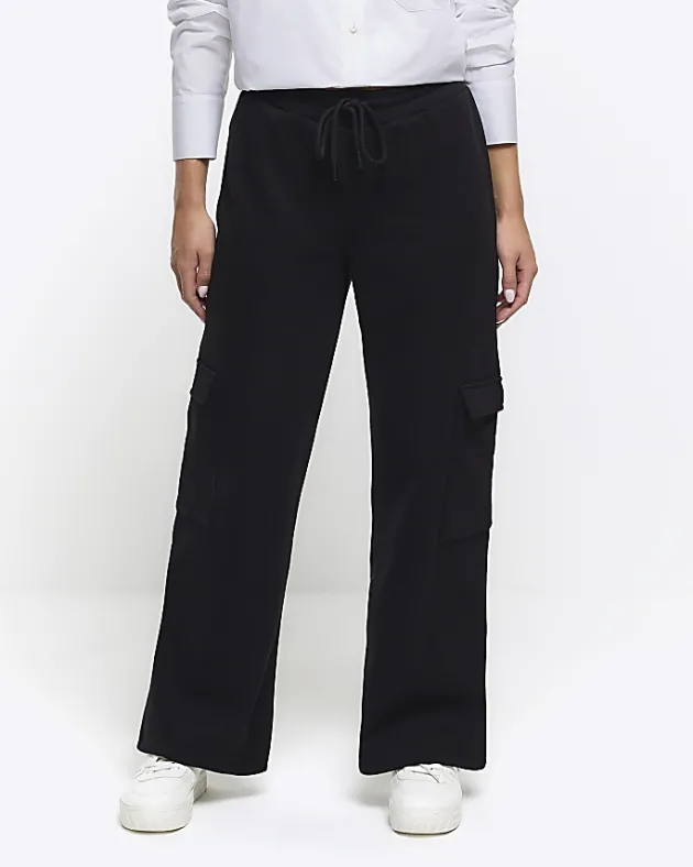 River Island Petite wide leg cargo joggers< Petite