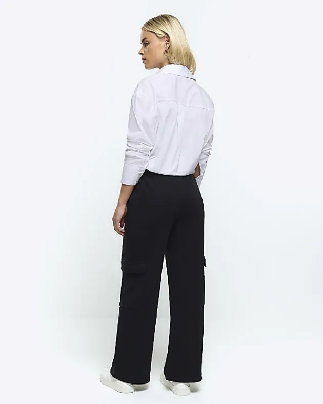 River Island Petite wide leg cargo joggers< Petite