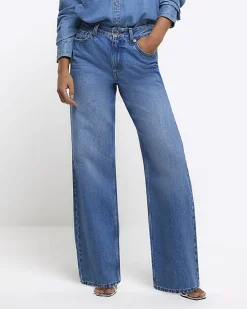 River Island Petite high waisted straight leg jeans< Petite