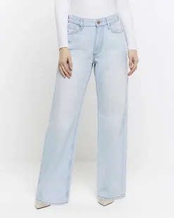 River Island Petite high waisted straight jeans< Petite