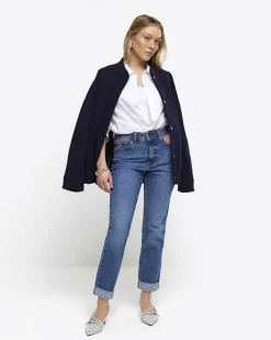 River Island Petite high waisted mom sculpt jeans< Petite