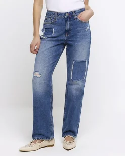 River Island Petite patch stove pipe straight jeans< Petite