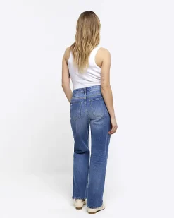 River Island Petite patch stove pipe straight jeans< Petite