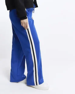 River Island Petite side stripe wide leg joggers< Petite