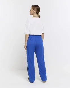 River Island Petite side stripe wide leg joggers< Petite