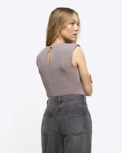 River Island Petite ruched bodysuit< Petite