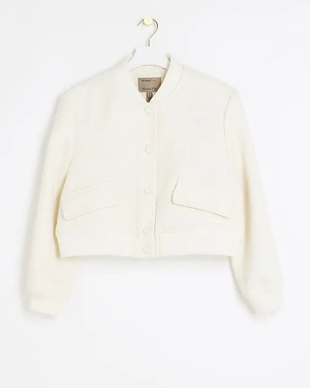 River Island Petite boucle tailored bomber jacket< Petite