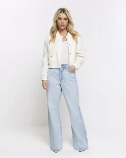 River Island Petite boucle tailored bomber jacket< Petite