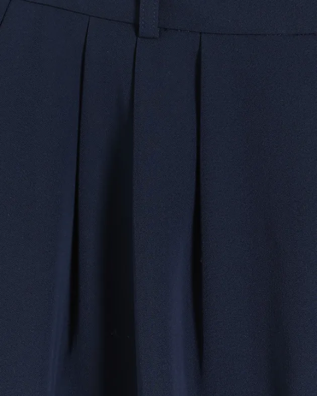 River Island Petite navy side stripe wide leg trousers< Petite