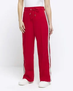River Island Petite side stripe wide leg joggers< Petite