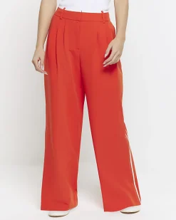 River Island Petite side stripe wide leg trousers< Petite