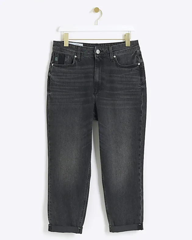 River Island Petite Washed Mom Sculpt Jeans< Petite