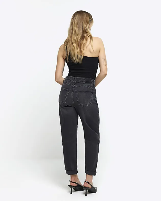 River Island Petite Washed Mom Sculpt Jeans< Petite