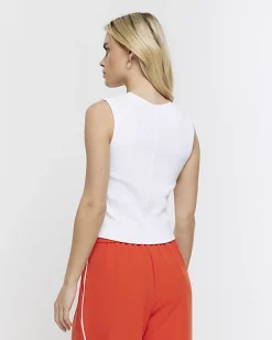 River Island Petite rib high neck tank top< Petite