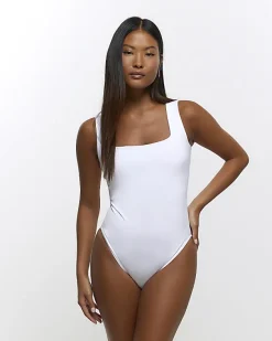 River Island Petite square neck bodysuit< Petite