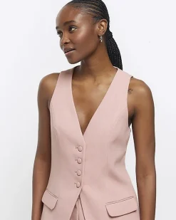 River Island button up longline waistcoat< Suits & Tailoring