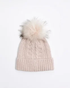 River Island cable knit beanie hat< Accessories