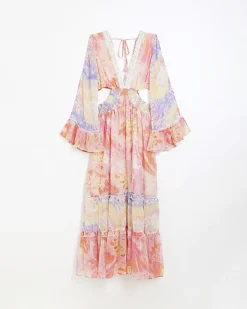 River Island chiffon abstract print beach maxi dress< Swimwear & Beachwear
