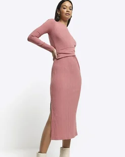 River Island drape front bodycon midi dress< Dresses