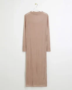 River Island mesh long sleeve bodycon midi dress< Dresses