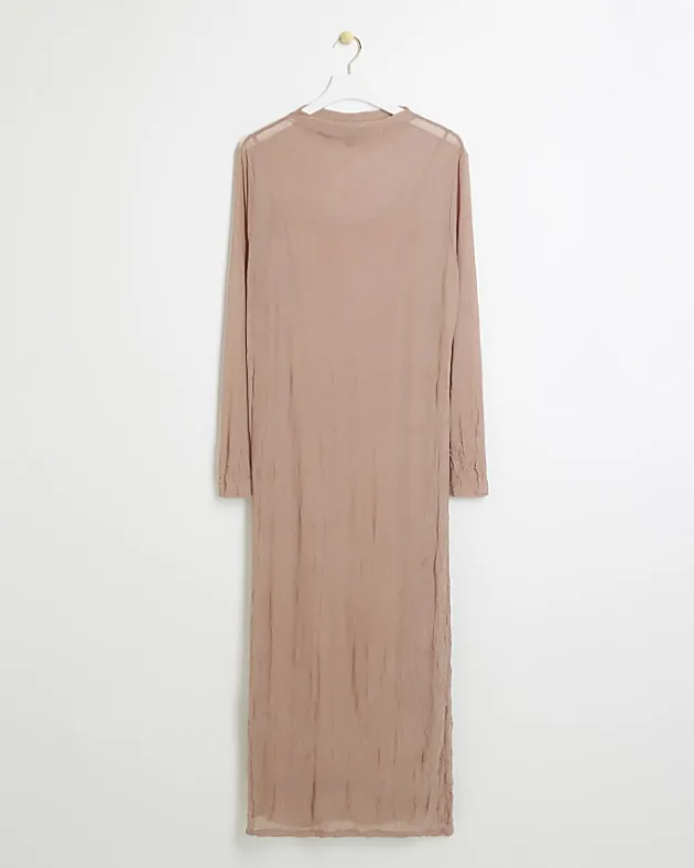 River Island mesh long sleeve bodycon midi dress< Dresses